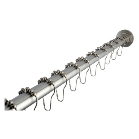 Kingston Brass SRK608 Edenscape 72" Adjustable Shower Curtain Rod W/Ring, Brushed Nkl SRK608